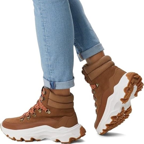 Sorel Kinetic Breakthru Conquest Boots Leather Lace Up Hiking Booties Velvet Tan - Picture 1 of 7